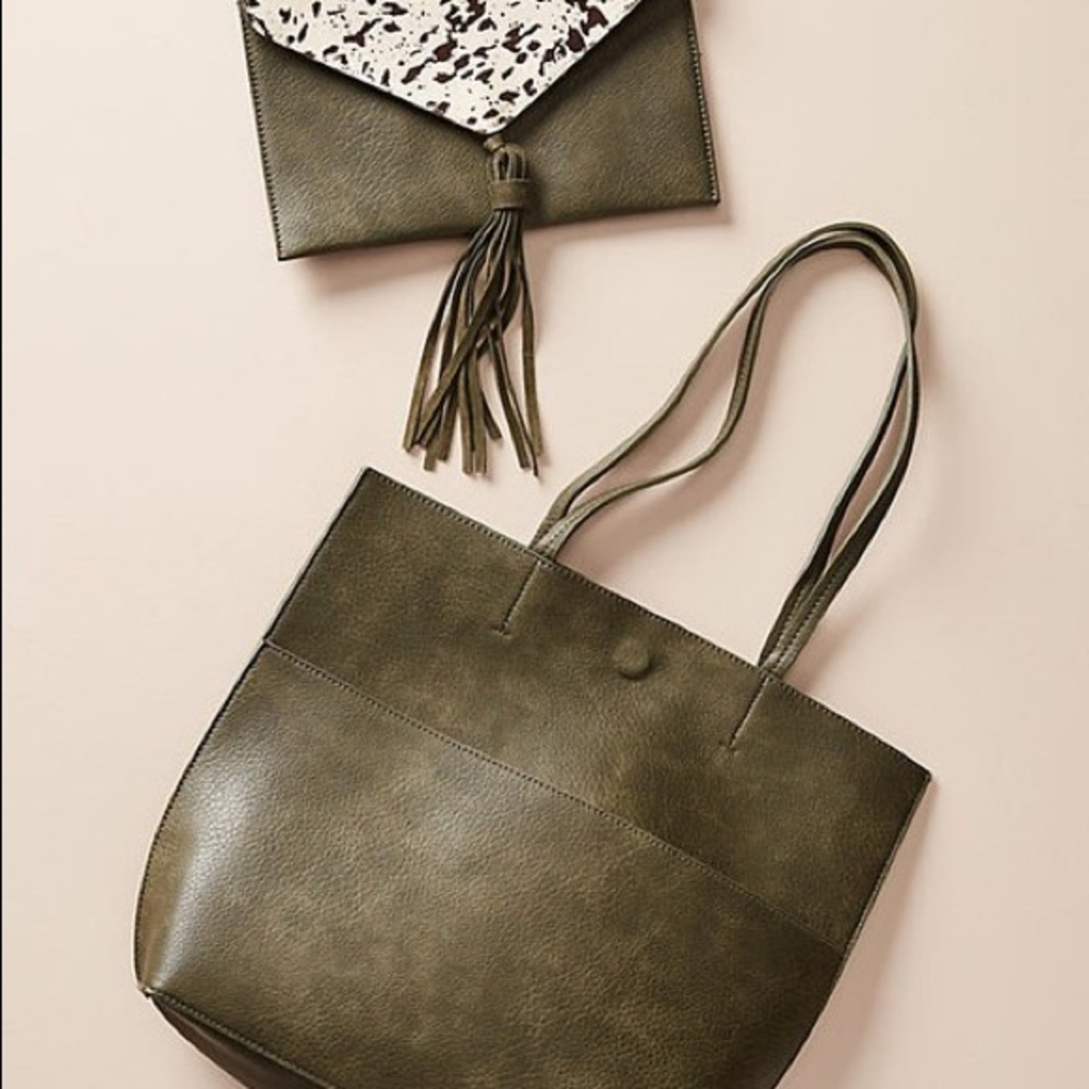Anthropologie green leather purse - Picture 1 of 16